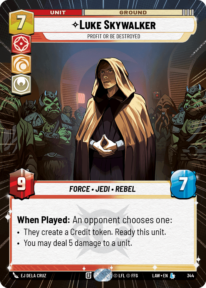 ⟡ Luke Skywalker, Profit or Be Destroyed