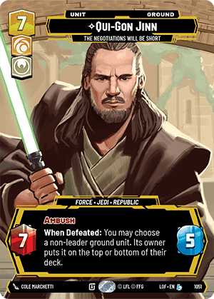 ⟡ Qui-Gon Jinn, The Negotiations Will Be Short